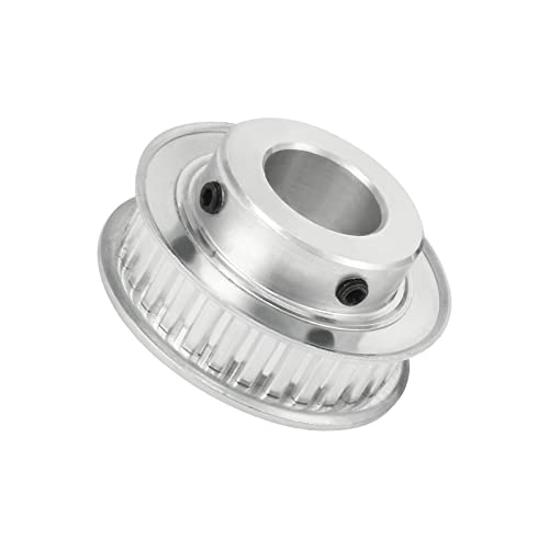 QUARKZMAN 1 Stück 30 Zähne 20mm Bohrung Riemenscheibe Aluminium für Verzahnung Maschinen und Bohrmaschinen, [Silberton]
