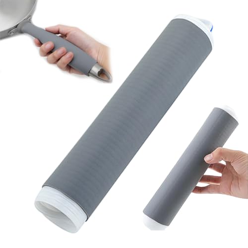 2 Stück Griffe für Pfannen aus Silikonguss, hitzebeständig, Schutz für Küchenutensilien, leicht zu reinigen, mit Endabzieher für Pfanne aus Gusseisen