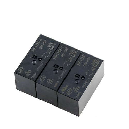 Relais de puissance HF115F-I 12V 16A 6 broches pour circuits imprimés - Lot de 5