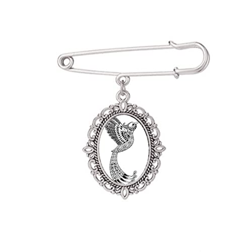 Broche longue en plumes pour robe, accessoire élégant taille M