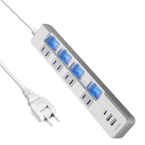 電源タップ コンセント usb付き 充電タップ 電源タップ アンカー コンセントタップ usb (白色)