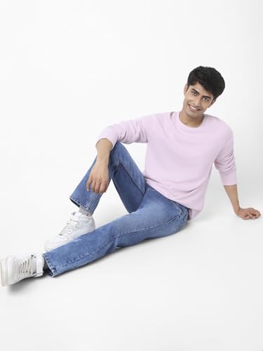 Image of Urbano Fashion Men's Textured Round Neck Oversized Full Sleeve Cotton T-Shirt