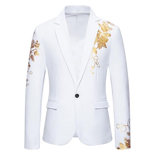 Mens Luxury Embroidered Sport Coat Shawl Lapel Sequin Blazer Suit Jacquard Elegant Dress Tuxedoes