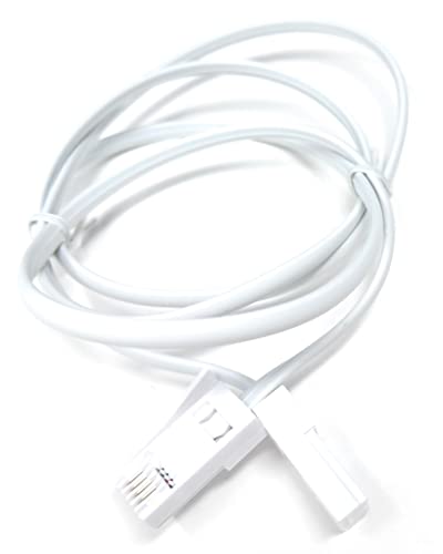 DRUT 1m BT to BT 4 Wire 431A Male to Male Plug Telephone Flat Cable Lead 3.3ft White - Image 2