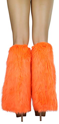 ToBeInStyle Women’s Faux Vibrant Fur Retro Daring 60' Inspired Ravewear Knee High Leg Warmers2