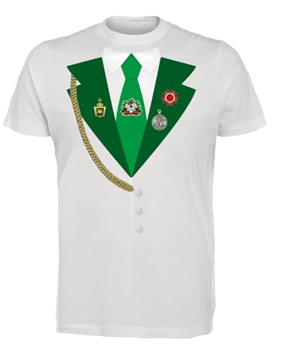 T-Shirt Uniform - Herren - das lustige Shirt - Nicht nur fürs Schützenfest Schützenuniform in 3 Farben M Weiß