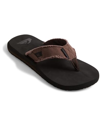 Quiksilver Męskie sandały trzypunktowe Monkey Abyss, Brązowa podeszwa czarna górna brązowa, 9