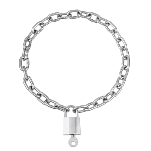 Heavy Chunky Stainless Steel Lock Necklace punk gothic Padlock Choker Chain for Men Jewelry2