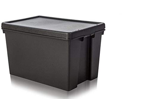 Wham Bam Heavy Duty Boîte de recyclage 62 l avec couvercle 59,5 x 40 x 37 cm Noir