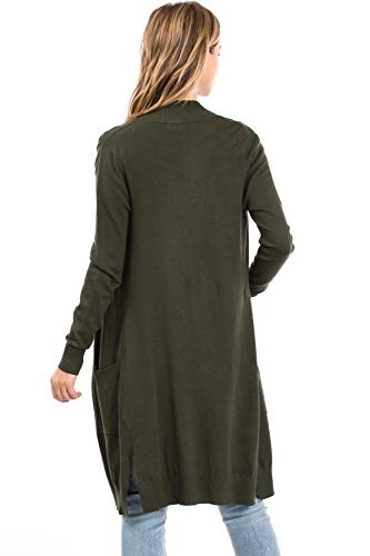 Image of Urban Look Women's Long Sleeve Classic Open Front Knit Long Cardigan