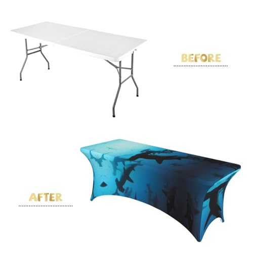 Nappe requins marteaux pour table rectangulaire 1,8m