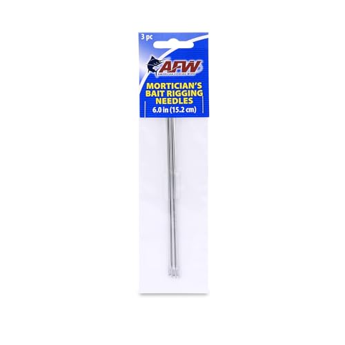AFW Mortician's Bait Rigging Needle, Stainless Steel, 6.0 in / 15.2 cm, 3 pc