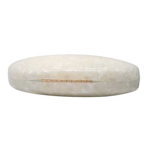 Image of Women Acrylic Evening Clutch Chic Shell Purse Egg Handbag Marble Shoulder Crossbody Bag for Prom Cocktail Party