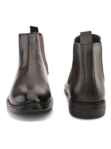 Image of STANPHORD Men's Chelsea Boot | Synthetic Leather | Slip-On | Cushioned Insole | Casual Wear | Black | Brown | 36052126