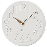 インターフォルム 掛け時計 スムーク CL-4168 ホワイト 木 ゴールド 直径30.5㎝ スイープムーブメント