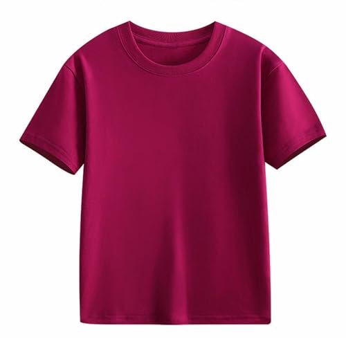 Kids Girls Cotton Short Sleeve Tops Solid Crewneck Breathable Athletic Casual Shirts Comfy Soft Blouse Basic Tees