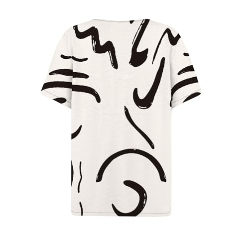 Womens Tops Henley V Neck Button Down Shirts Short Sleeve Dressy Blouses 2024 Pullover Clothes4