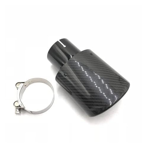 Boquilla Escape Silenciador Fibra De Carbono Para Coche Ovalado Inclinado 95 X 115 Mm Con Doble Punta Y Acabado Brillante 1 Unidad Tubo Escape(54-130MM Matt Oval)