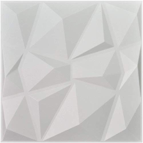Art3d Decorative 3D Wall Panels Diamond Design Pack of 12 Tiles 32 Sq Ft (Plant Fiber)