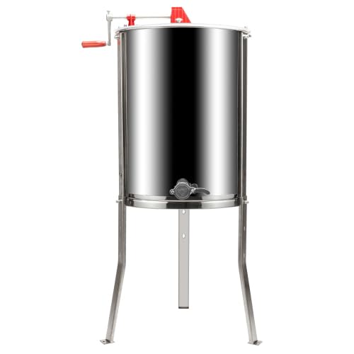 Bonnlo Manuelle Honigschleuder 4 Waben Rahmen Imker Zubehör Extraktor Tangentialschleuder Edelstahl Honigspender für beekeeper 108*57*57cm