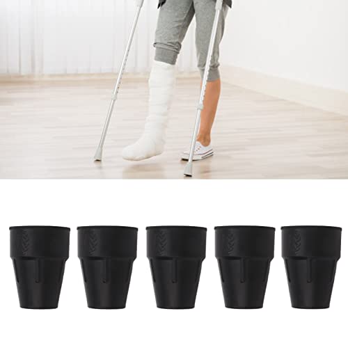 5pcs Crutch Tips, Walking Cane Tip Flat Rubber Wear Resistance Replacement Crutches Accessories for Grass Ground