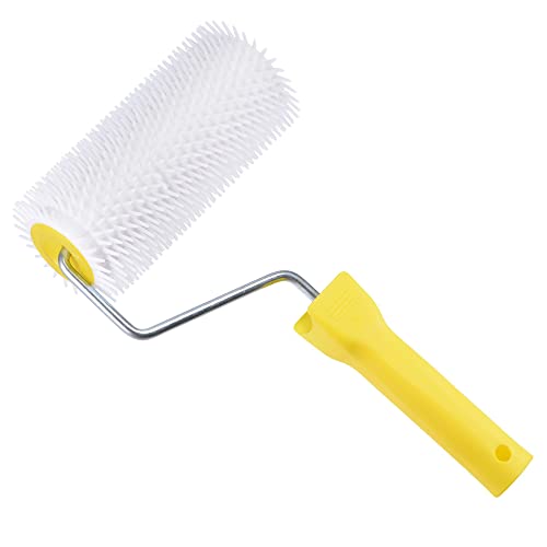 sourcing map 6 Spiked Screeding Compound Roller Latex Floor Self Leveling Screed Spiked Roller 12mm Teeth Height