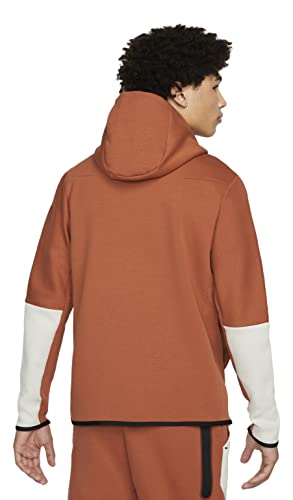 Nike Men's Tech Fleece Full Zip Hoodie (As1, Alpha, M, Regular, Regular, Burnt Sunrise/Light Bone, Medium) #TOP1