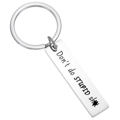 HUTIMY Stupid Funny Gifts Keychain for Men Women Stupid Items