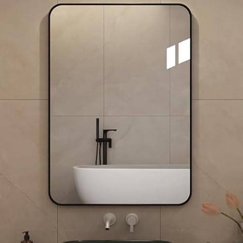 Hibtn 55 x 75cm Modern Matte Black Mirror Cover