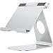 OMOTON Soporte Tablet Ajustable, Multi-Ángulo Base Tablet de Aluminio para iPad Pro 10.5/9.7/12.9/10.2, iPad Mini 2/3/4/5, iPad Air/Air 2, Samsung Tab, Kindle y Otras Tabletas de 7~13 Pulgadas, Plata