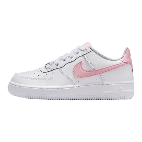 Nike Air Force 1 Big Kids' Shoes (White/White/Medium Soft Pink)