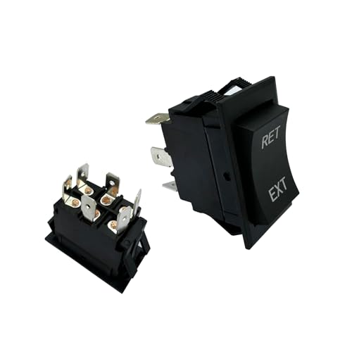 ALSTRAEY Trailer Power Jack Switch 30A DPDT Rocker, Black