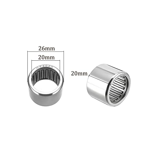 Kozelo 10 Stück HK2020 Nadel Rollenlager - [20mmx26mmx20mm] Offene Seite für Getriebe Einsatz Chrom Stahl Rollen
