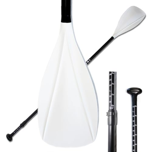 Remo ajustable con diseño desmontable para un fácil almacenamiento, 180-220 cm (875 g) de fibra de vidrio con PP + hoja de fibra de vidrio para canoa y paddleboard, extracción eficiente del agua