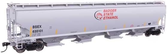 Walthers Proto 920-110312 HO Scale 67' Trinity 6351 4-Bay Covered Hopper - Ready to Run - Badger State Ethanol BSEX #635101