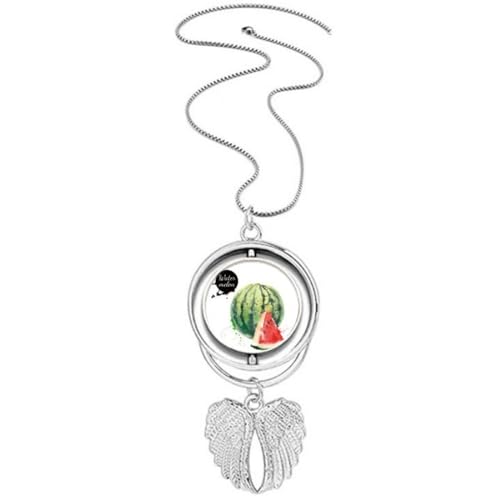 Collier ailes d'ange rotatif pastèque le cadeau idéal pour femme