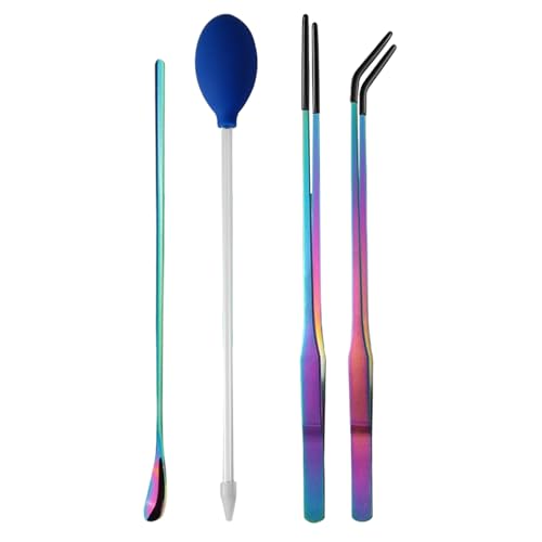 Terrarium Aquarium Tools - Rubber Tip Aquarium Tweezers, Comfortable Professional Terrarium Reptile Suppliess For Gecko Lizard B