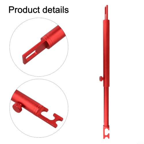 Soporte telescópico ajustable para reparación de puerta plegable, aleación de aluminio resistente rojo miniatura 4