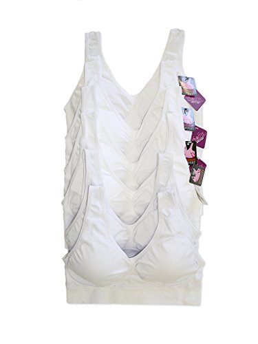 WHITE APPAREL Women's Seamless Sports Bra (Pack of 6) - One Size - Various Styles