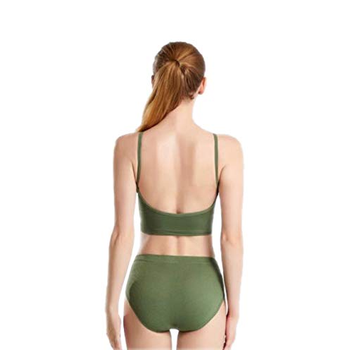 Backless Bra - Low Back Sports Bra - Low Back Crop Top - Womans Sports Bra - Push Up Bra Crop Top -Small (Green)