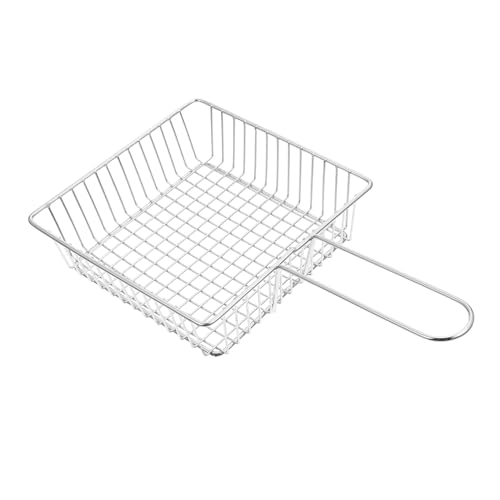 EPIGEIST Cesta de Acero Inoxidable para Freír con Base Reforzada y Mango Multipropósito para Cocina Drenaje Rápido y Segura para Uso Hogares y Restaurantes