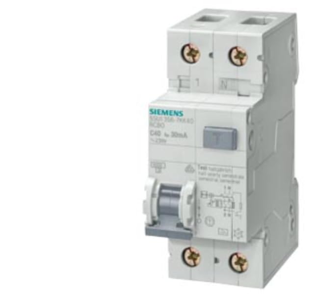Siemens Interruttore magnetotermico differenziale 4,5ka 1p+n c16 tipo ac 30ma 5su1353-1kk16