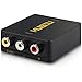 Musou 3RCA Composite AV auf HDMI Video Audio Konverter Adapter Mini Box Support 1080 for TV C S3 LUE-Ray DVD AV to HDMI Converter,Schwarz