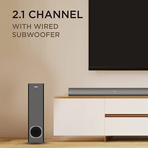 Image of boAt Aavante Bar 1200N Bluetooth Soundbar with 100W RMS Signature Sound, 2.1 Channel, Multi-Compatibility Modes, Wired Subwoofer, EQ Controls & Master Remote Control(Premium Black)