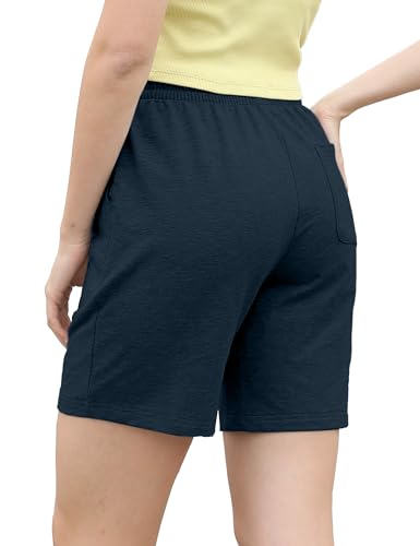 Women's Sweat Shorts with Drawstring Cotton French Terry Summer Casual Workout 5" Lounge Bermuda Shorts with Pockets2