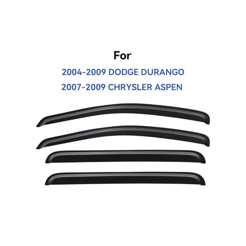 Image of Window Visors Rain Guards Shield for 2004-2009 Dodge Durango, Out-Channel Window Vent Wind Deflectors Visors Shades for 2007-2009 Chrysler Aspen