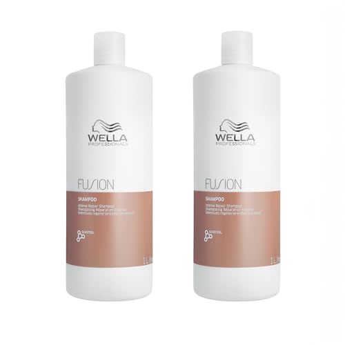 Wella Professionals – Wella Fusion Intense Repair Shampoo – Tiefenreinigungsshampoo – Haarpflege für kaputtes Haar – Haarshampoo für bessere Kämmbarkeit – 2er Pack (je 1 L)