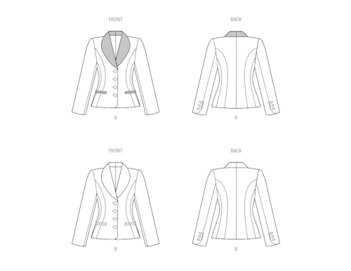 Vogue V1972U5 Misses' Jacket U5 (16-18-20-22-24), Multicolour - Image 3