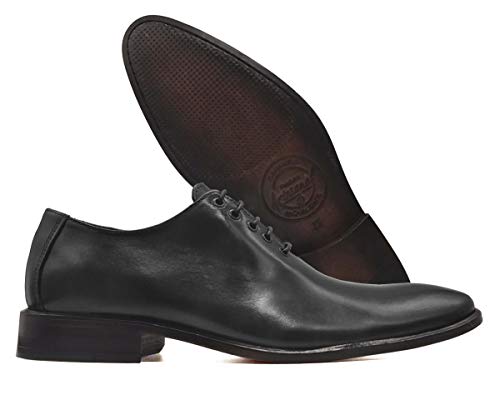 Sapato social oxford masculino bico arredondado sola couro MOD 2001 Cor:Preto;Tamanho:40