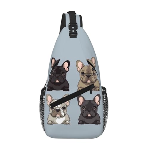 Morrales Sling Bag para Hombre y Mujer, Negro